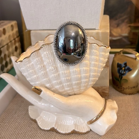 Vintage Whiting & Davis Signed Hematite Brooch - Picture 6 of 13